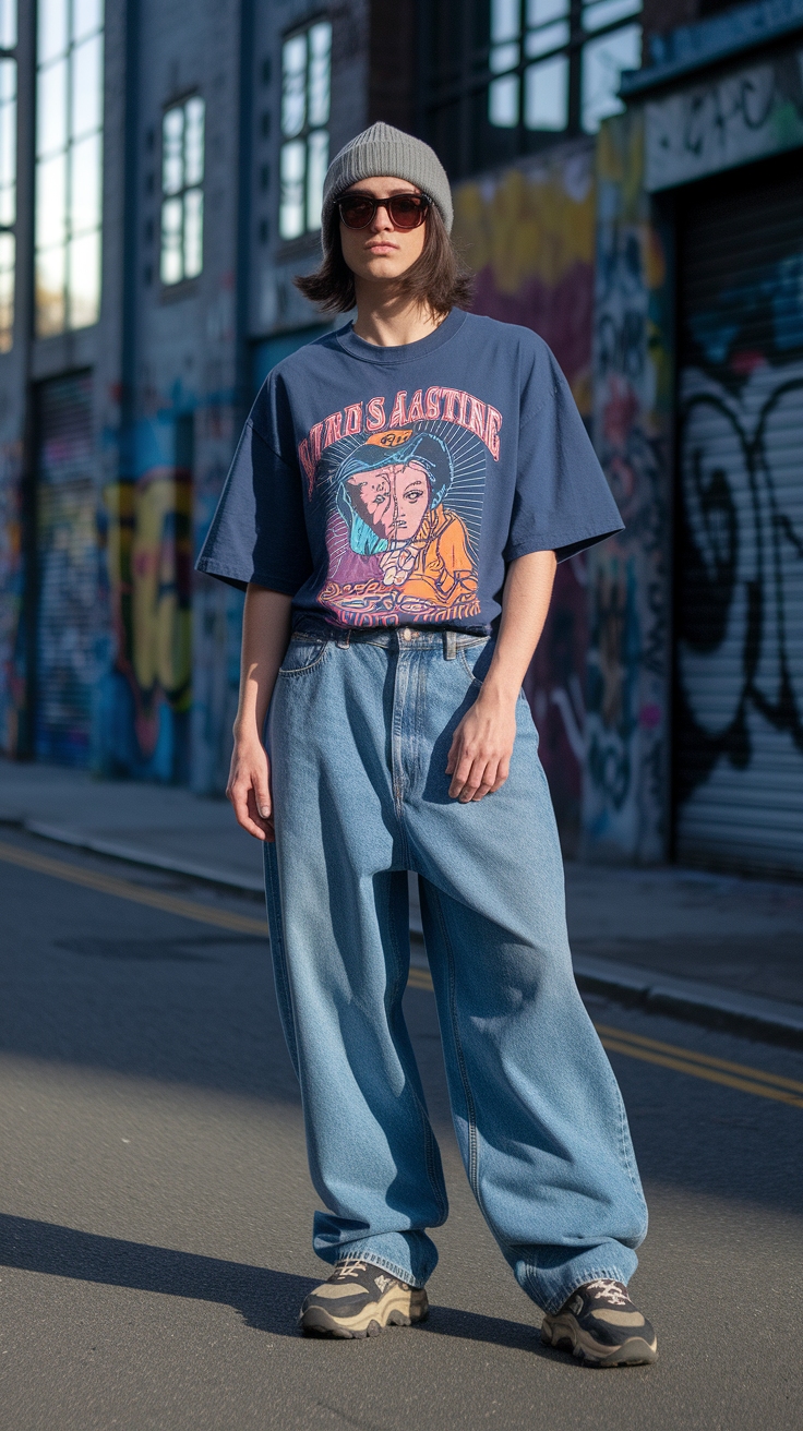 2000s Fashion Outfits Baggy Jeans: Nostalgic Trends outfit idea