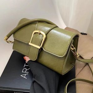 2023 Casual Shiny Green Small Square Crossbody Bag - Elegant Shoulder Underarm Bag for Women, Niche Fashion Accessory
