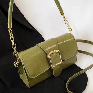 2023 Casual Shiny Green Small Square Crossbody Bag - Elegant Shoulder Underarm Bag for Women, Niche Fashion Accessory
