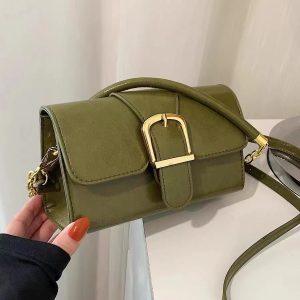 2023 Casual Shiny Green Small Square Crossbody Bag - Elegant Shoulder Underarm Bag for Women, Niche Fashion Accessory