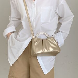2023 Pearl Color Pleated Cloud Women's Handbag - Versatile Wrist & Shoulder Crossbody Bag for Chic Style