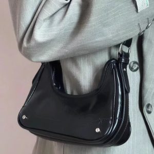 2023 Silver Underarm Bag for Women, Handheld Chain Baguette, Versatile High-End Shoulder Crossbody Bag