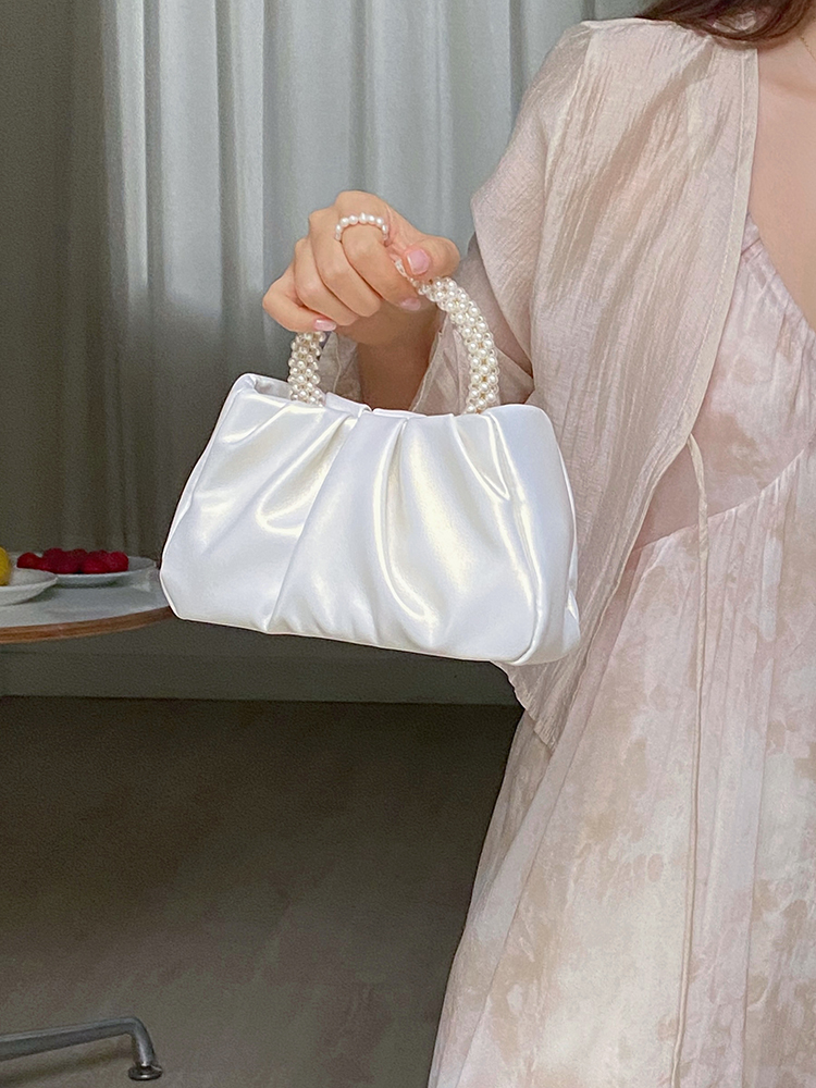 2023 Women's Pearlescent Ruffled Cloud Handbag - Mini Crossbody Shoulder Bag in Trendy Color 2023 Women's Pearlescent Ruffled Cloud Handbag - Mini Crossbody Shoulder Bag in Trendy Color