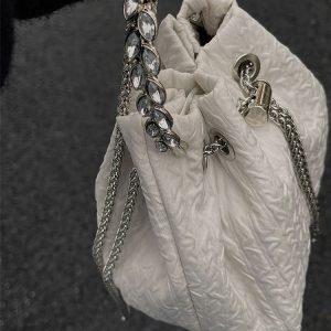2023 Women's Rhinestone Round Ring Bucket Bag - Sweet Chain Shoulder Crossbody Handbag, Trendy Fashion Accessory