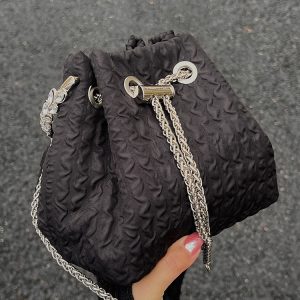 2023 Women's Rhinestone Round Ring Bucket Bag - Sweet Chain Shoulder Crossbody Handbag, Trendy Fashion Accessory