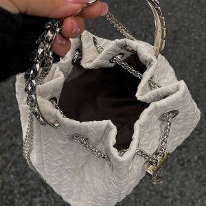 2023 Women's Rhinestone Round Ring Bucket Bag - Sweet Chain Shoulder Crossbody Handbag, Trendy Fashion Accessory