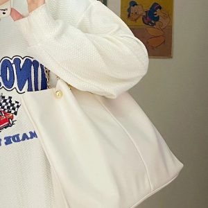 2023 Women's Soft Leather Large Capacity Tote Bag - High-End Niche Design, Perfect for College Students, Handheld & Shoulder Style