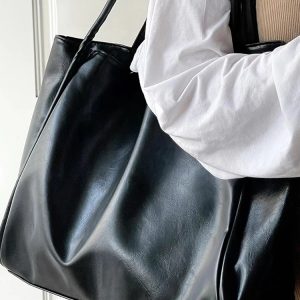 2024 Korean Style Women's Textured Tote Bag - Large Capacity Shoulder Bag for Spring Summer Fashion