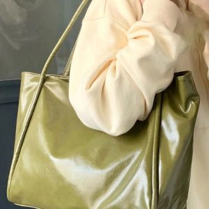 2024 Korean Style Women's Textured Tote Bag - Large Capacity Shoulder Bag for Spring Summer Fashion