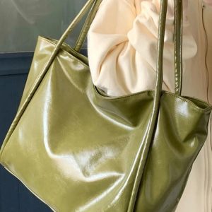 2024 Korean Style Women's Textured Tote Bag - Large Capacity Shoulder Bag for Spring Summer Fashion