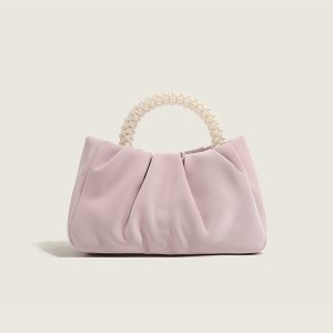 2024 Pearl Handbag - Casual Versatile Shoulder Bag with Matte Texture and Wrinkled Cloud Design, Trendy Crossbody Style