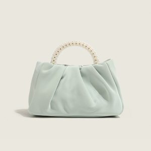 2024 Pearl Handbag - Casual Versatile Shoulder Bag with Matte Texture and Wrinkled Cloud Design, Trendy Crossbody Style