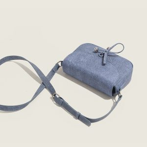 2024 Small Denim Square Bag with Bow - Fashionable Versatile Shoulder Crossbody Bag for Women, Trendy Y2K Style