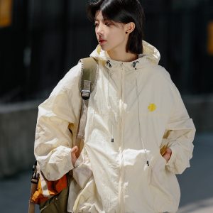 2024 Summer Lightweight Sun Protection Jacket, Breathable Loose Windbreaker for Outdoor Activities, Trendy Summer Outerwear