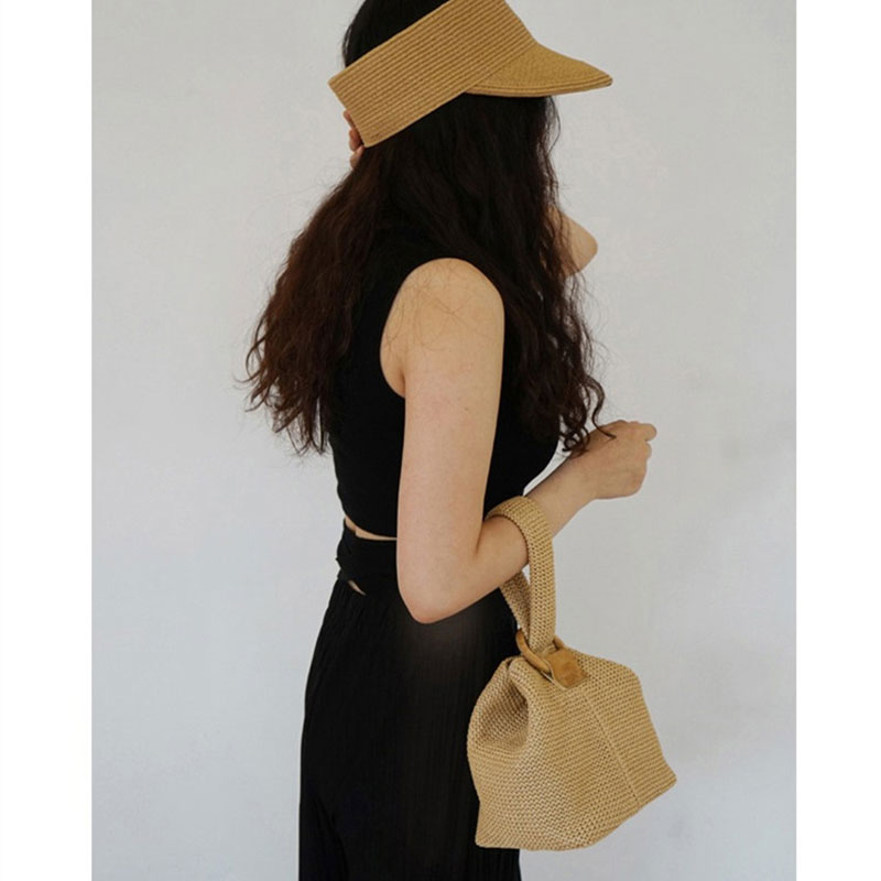 2024 Women's Straw Woven Bag, Handheld & Crossbody, Versatile Simple Design, Trendy Korean Style