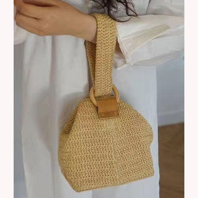 2024 Women's Straw Woven Bag, Handheld & Crossbody, Versatile Simple Design, Trendy Korean Style
