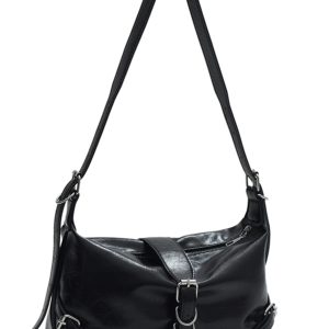 2025 Black Soft Leather Large Capacity Casual Tote Bag for Women - Korean Style Fashion Shoulder and Crossbody Bag