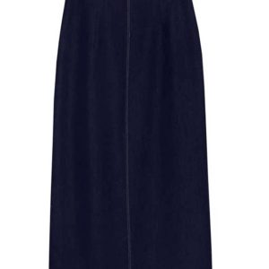 2025 Cowboy Split Long Skirt for Women, Elegant High Waist Plus Size Commuter Skirt, Straight Half Design, Wrinkle-Resistant with Belt
