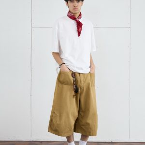 2025 Men's Seven-Point Pants - Casual Wide-Leg Workwear, Loose Fit Draping Shorts for Versatile Everyday Style