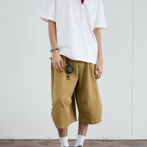 2025 Men's Seven-Point Pants - Casual Wide-Leg Workwear, Loose Fit Draping Shorts for Versatile Everyday Style