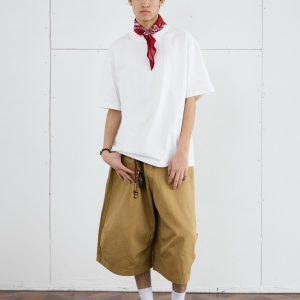 2025 Men's Seven-Point Pants - Casual Wide-Leg Workwear, Loose Fit Draping Shorts for Versatile Everyday Style