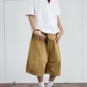 2025 Men's Seven-Point Pants - Casual Wide-Leg Workwear, Loose Fit Draping Shorts for Versatile Everyday Style
