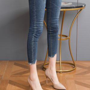 2025 New Style French Girl Patent Leather High Heels - Versatile Sexy Pointed Toe Thin Heel Shallow Mouth Flats for Women