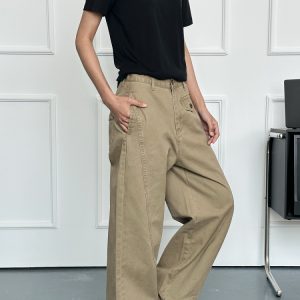 2025 New Wide-Leg Curved Knife Casual Pants for Men and Women - Straight-Leg Loose Fit, Trendy Unisex Fashion