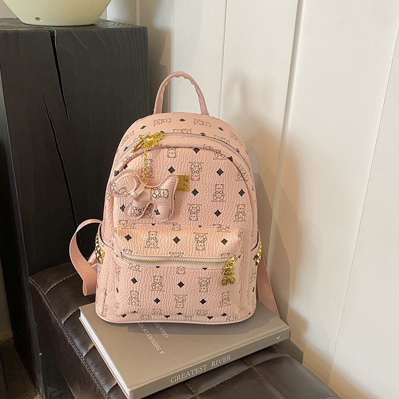 2025 New Women's Mini Backpack - Double Shoulder Design, Versatile Small Bag with Cute Maiduo Bear Print 2025 New Women's Mini Backpack - Double Shoulder Design, Versatile Small Bag with Cute Maiduo Bear Print