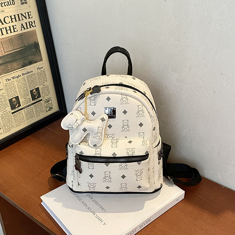 2025 New Women's Mini Backpack - Double Shoulder Design, Versatile Small Bag with Cute Maiduo Bear Print 2025 New Women's Mini Backpack - Double Shoulder Design, Versatile Small Bag with Cute Maiduo Bear Print