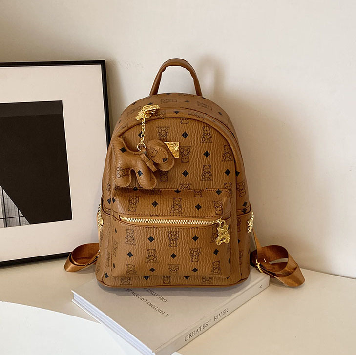 2025 New Women's Mini Backpack - Double Shoulder Design, Versatile Small Bag with Cute Maiduo Bear Print 2025 New Women's Mini Backpack - Double Shoulder Design, Versatile Small Bag with Cute Maiduo Bear Print