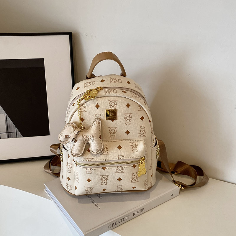 2025 New Women's Mini Backpack - Double Shoulder Design, Versatile Small Bag with Cute Maiduo Bear Print 2025 New Women's Mini Backpack - Double Shoulder Design, Versatile Small Bag with Cute Maiduo Bear Print