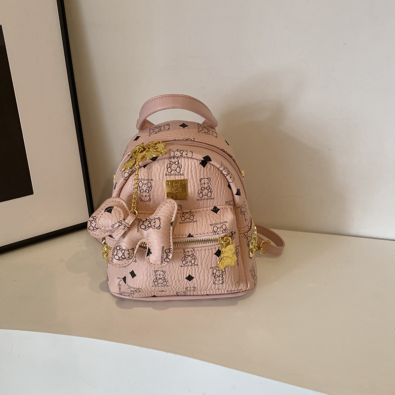 2025 New Women's Mini Backpack - Double Shoulder Design, Versatile Small Bag with Cute Maiduo Bear Print 2025 New Women's Mini Backpack - Double Shoulder Design, Versatile Small Bag with Cute Maiduo Bear Print