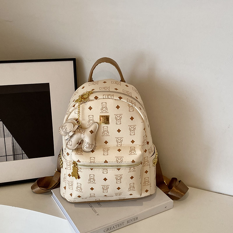 2025 New Women's Mini Backpack - Double Shoulder Design, Versatile Small Bag with Cute Maiduo Bear Print 2025 New Women's Mini Backpack - Double Shoulder Design, Versatile Small Bag with Cute Maiduo Bear Print