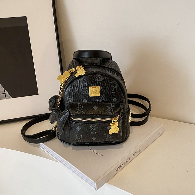 2025 New Women's Mini Backpack - Double Shoulder Design, Versatile Small Bag with Cute Maiduo Bear Print 2025 New Women's Mini Backpack - Double Shoulder Design, Versatile Small Bag with Cute Maiduo Bear Print