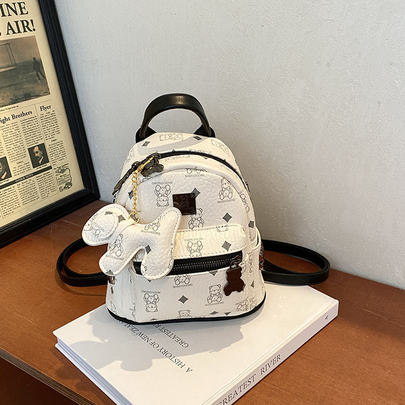 2025 New Women's Mini Backpack - Double Shoulder Design, Versatile Small Bag with Cute Maiduo Bear Print 2025 New Women's Mini Backpack - Double Shoulder Design, Versatile Small Bag with Cute Maiduo Bear Print