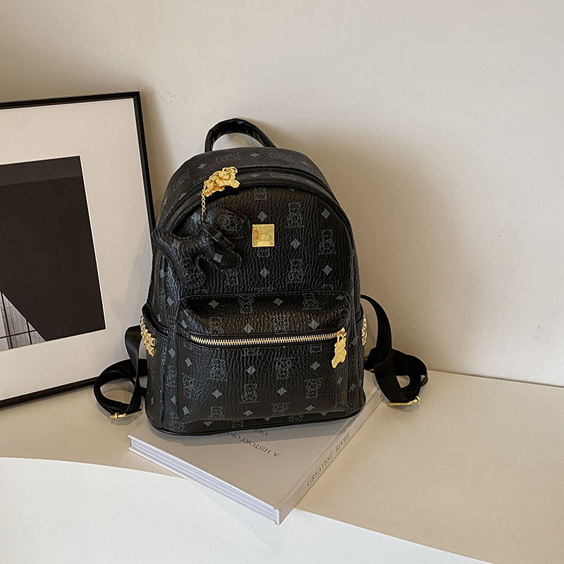 2025 New Women's Mini Backpack - Double Shoulder Design, Versatile Small Bag with Cute Maiduo Bear Print 2025 New Women's Mini Backpack - Double Shoulder Design, Versatile Small Bag with Cute Maiduo Bear Print