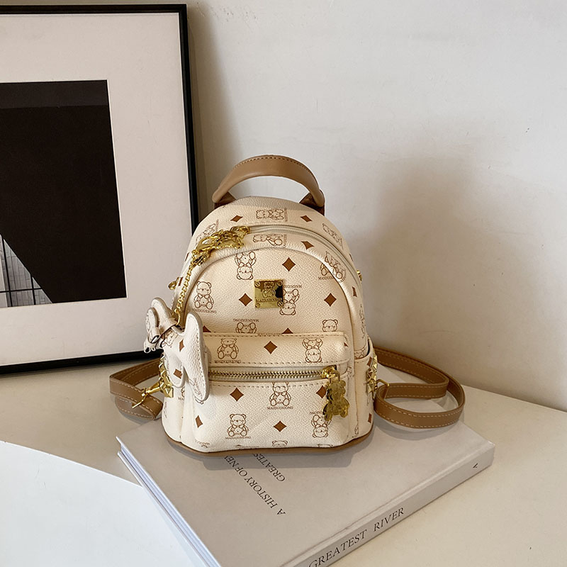2025 New Women's Mini Backpack - Double Shoulder Design, Versatile Small Bag with Cute Maiduo Bear Print 2025 New Women's Mini Backpack - Double Shoulder Design, Versatile Small Bag with Cute Maiduo Bear Print