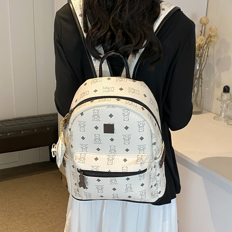 2025 New Women's Mini Backpack - Double Shoulder Design, Versatile Small Bag with Cute Maiduo Bear Print 2025 New Women's Mini Backpack - Double Shoulder Design, Versatile Small Bag with Cute Maiduo Bear Print