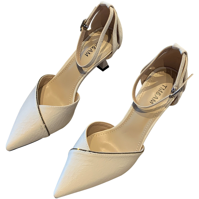 2025 Spring Women's Elegant Rhinestone One-Strap High Heels, Slimming Pointed Toe Design, Sexy Shallow Mouth Flats 2025 Spring Women's Elegant Rhinestone One-Strap High Heels, Slimming Pointed Toe Design, Sexy Shallow Mouth Flats