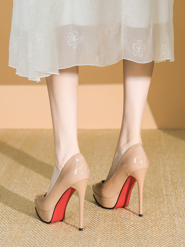 2025 Spring Women's Fashionable Stiletto High Heels 12CM Waterproof Platform Shoes for Elegant Style 2025 Spring Women's Fashionable Stiletto High Heels 12CM Waterproof Platform Shoes for Elegant Style