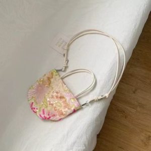 2025 Spring Women's Floral Embroidered Sequin Tote Bag, Casual Large Capacity Crossbody Bag, Versatile Fashion Accessory