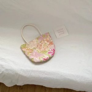 2025 Spring Women's Floral Embroidered Sequin Tote Bag, Casual Large Capacity Crossbody Bag, Versatile Fashion Accessory