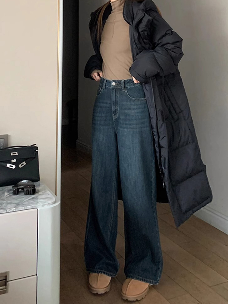 2025 Straight-Leg Jeans for Women, Narrow Wide-Leg Pants for Petite & Plus-Size, Slimming Loose Fit Fashion 2025 Straight-Leg Jeans for Women, Narrow Wide-Leg Pants for Petite & Plus-Size, Slimming Loose Fit Fashion