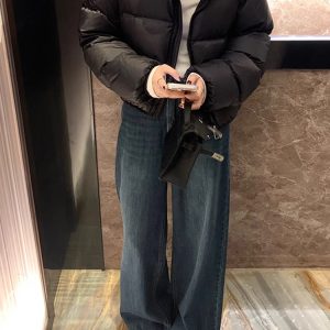 2025 Straight-Leg Jeans for Women, Narrow Wide-Leg Pants for Petite & Plus-Size, Slimming Loose Fit Fashion