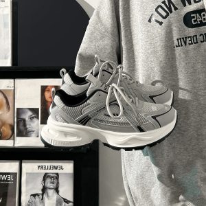 2025 Summer Unisex Height-Increasing Mesh Sports Shoes - Breathable White Dad Sneakers for Couples