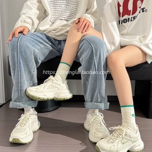 2025 Summer Unisex Height-Increasing Mesh Sports Shoes - Breathable White Dad Sneakers for Couples
