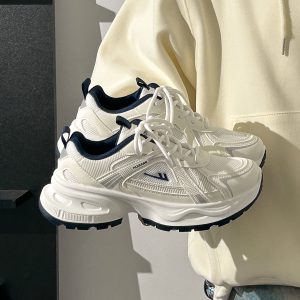 2025 Summer Unisex Height-Increasing Mesh Sports Shoes - Breathable White Dad Sneakers for Couples