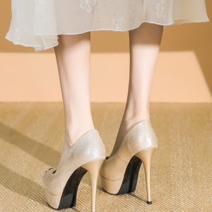 2025 Summer Women's High Heels Peep Toe Stiletto Platform Shoes - Sexy 12CM Waterproof Party Footwear