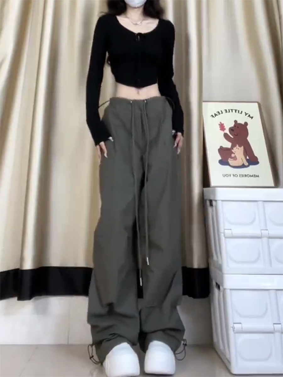 2025 Trendy American-Style Wide-Leg Cargo Pants for Women, Casual Retro Slim-Fit Street Dance & Jazz Sports Trousers 2025 Trendy American-Style Wide-Leg Cargo Pants for Women, Casual Retro Slim-Fit Street Dance & Jazz Sports Trousers